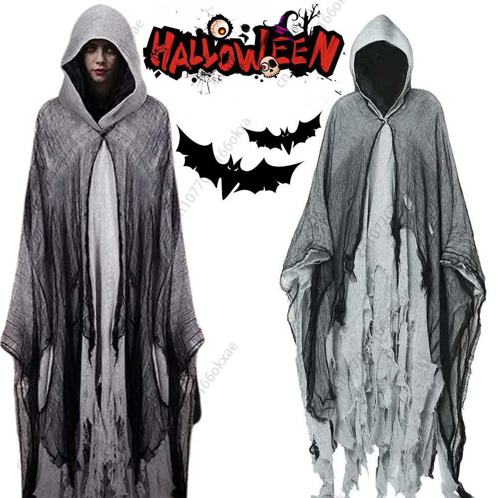 Halloween Cape, Dead Witch Zombie Costume Skull