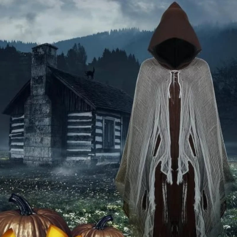 Halloween Cape, Dead Witch Zombie Costume Skull
