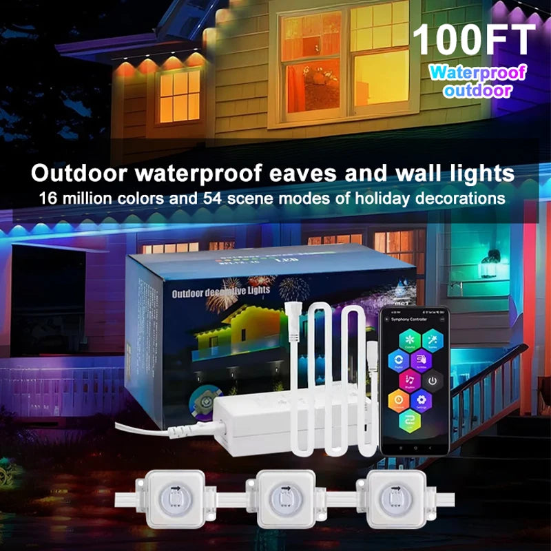 Permanent Outdoor Lights Smart RGBIC Eaves LED Lights