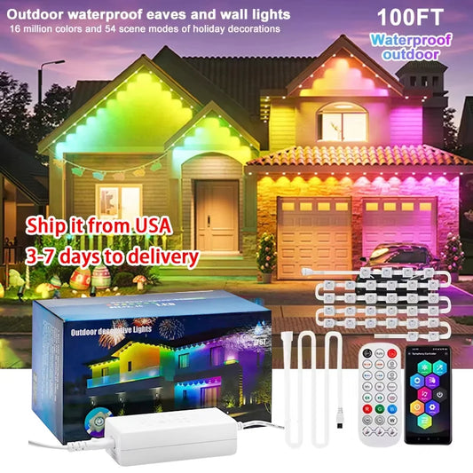 Permanent Outdoor Lights Smart RGBIC Eaves LED Lights