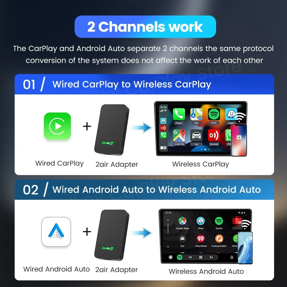 Carlinkit 5 2air Wireless CarPlay Android Auto Wireless Box 2in 1 Adapter