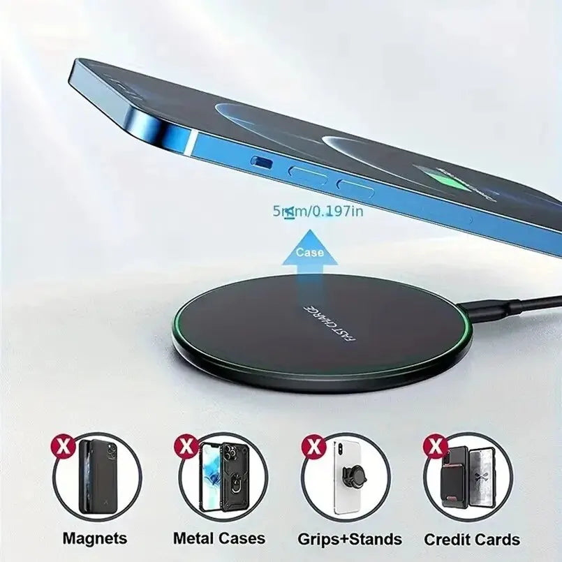 30W Wireless Charger For iPhone 15 14 13 12 X Pro and Samsung S23 S22 Xiaomi Huawei